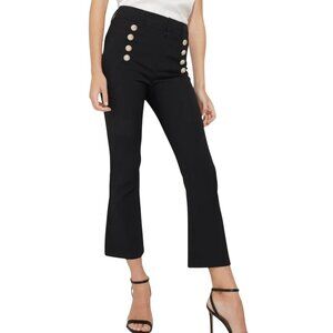 GENERATION LOVE AMIRAH‎ CREPE Cropped Flare PANTS BLACK Size 12 Pre-owned